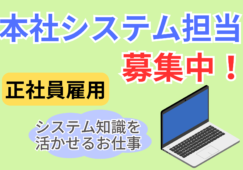 【首都圏エリア】本社システム担当／月給30万～／正社員急募！ イメージ